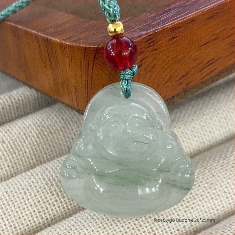 Tianshan jáde medál Ruyi Buddha dizájnnal, nyaklánc