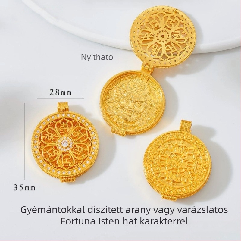 Réz nyaklánc vintage kompás medállal, elektroplatált felülettel, vintage stílus, tavasz 2024