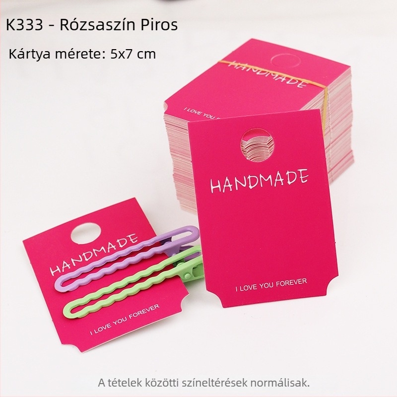 Koreai stílusú hajcsat kartonkártyák, aranyos hajkiegészítő kártyák DIY csomagoláshoz, 100 darab egy csomagban