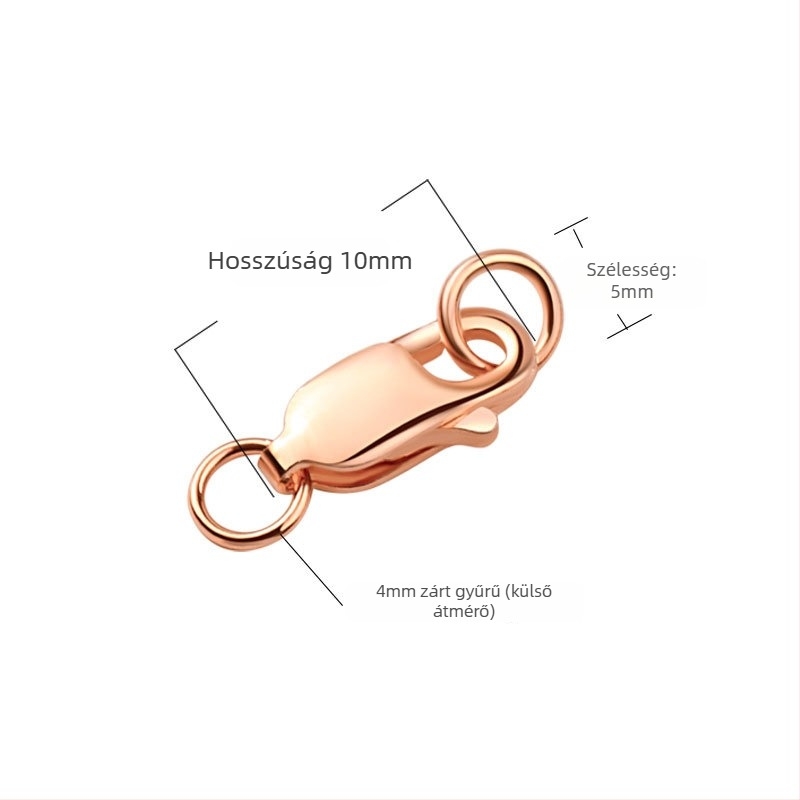 DIY ékszer záróelemek – S925 ezüst, elektroplakáció, Paper Clip mintával; záróelemek halfarok, garnéla farok és homár farok formában