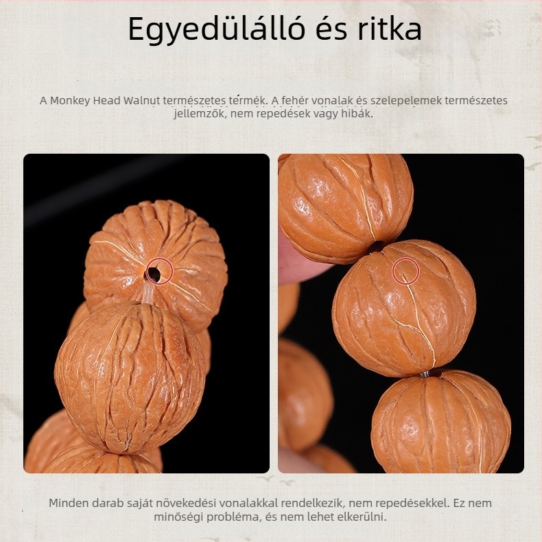 Diófából készült karkötő, retro stílus, uniszex geometriai design, gravírozás