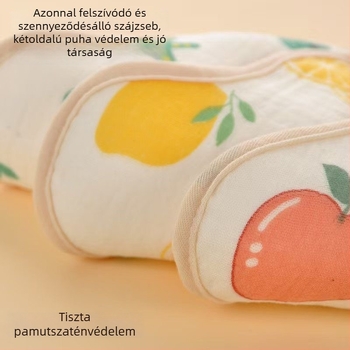 Delicate pamut vízálló bébi etető-nyakvédő, uniszex, állat- és rajzfilm minta, 0–1 év, biztonsági osztály A