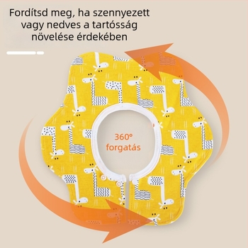Petál alakú baba-bib, vízálló, 360°-os forgatható, 95% feletti pamutból, 0–3 éveseknek