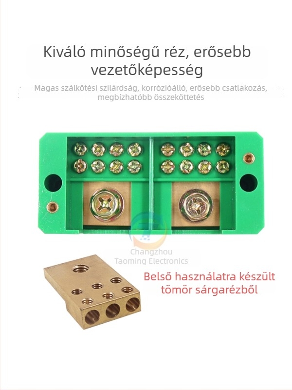 Villamos elosztó doboz, 2 bemenet, 4–16 kimenet, 8 csatoló, terminál blokk