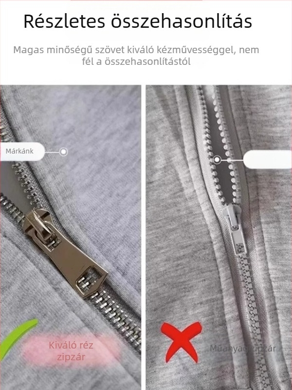 Kapucnis kardigán pamutból fleece-béléssel, laza szabás, kerek nyak, cipzár