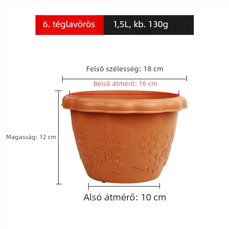 Alice műgyanta virágcserép gyökérszabályozó dizájnnal, közepes méretű, pothos, pozsgás növények és orchideák számára