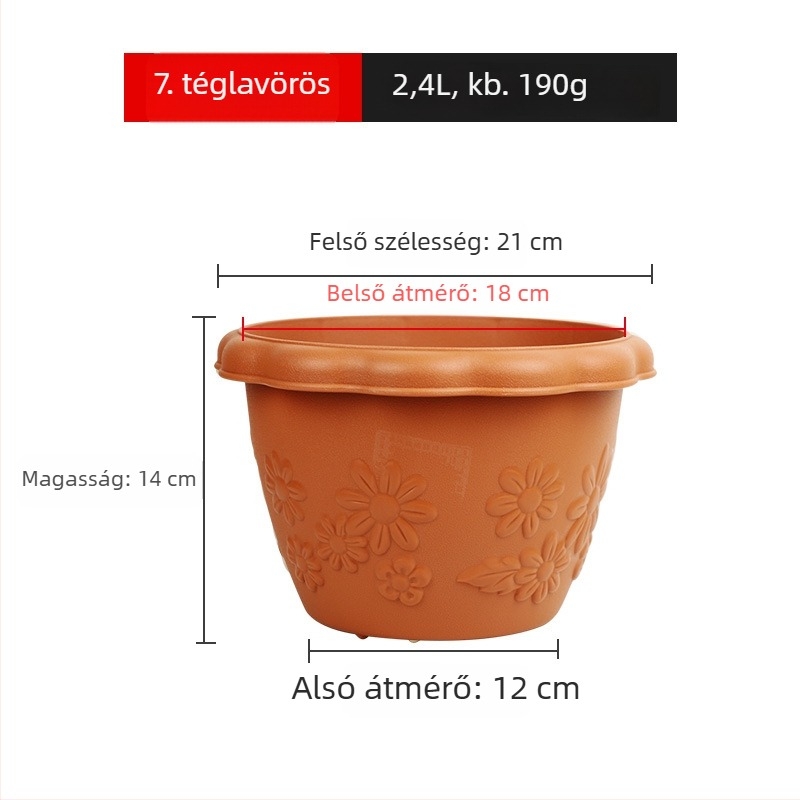 Alice műgyanta virágcserép gyökérszabályozó dizájnnal, közepes méretű, pothos, pozsgás növények és orchideák számára