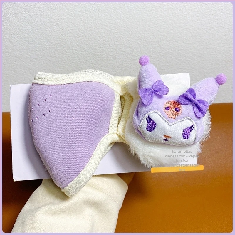 Gyerekeknek szóló meleg maszk fülvédőkkel – mindent egyben: poliészter rost, hímzés, rajzfilm mintázat, porvédelmi funkció