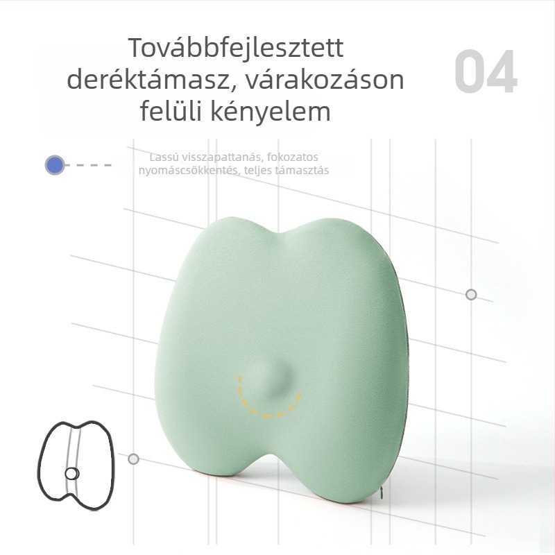 Irodai székhez kifejezetten ágyéki párna, memóriahab, puha hátsó támasz
