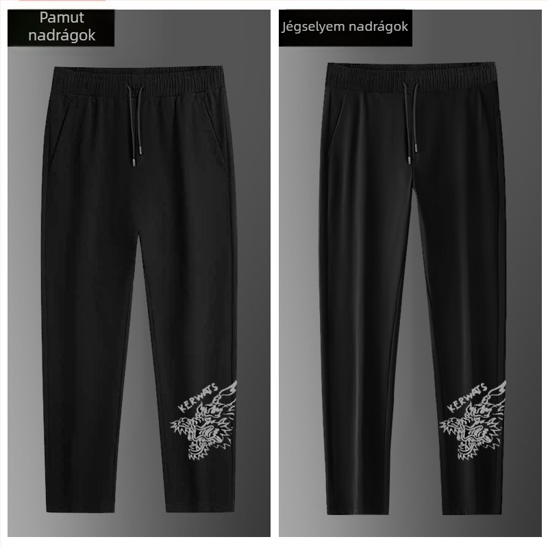 Férfi egyenes szabású nadrág, középmagas derekú, 70% pamut, minimalist stílus