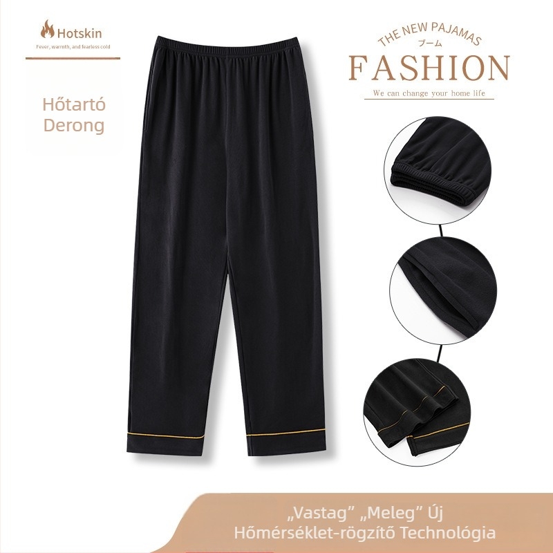 Férfi meleg pizsama szett kardigánnal, hosszú ujjak, plusz méret 4XL–7XL