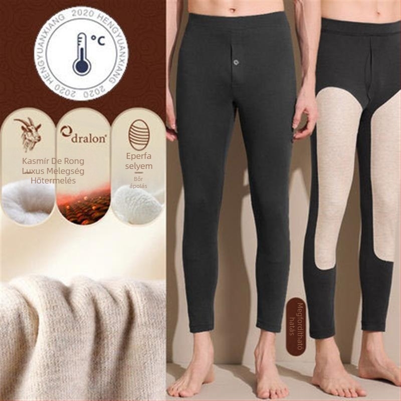 Önmelegítő fleeces belsővel ellátott termo leggings térdvédővel, uniszex, őszi-téli