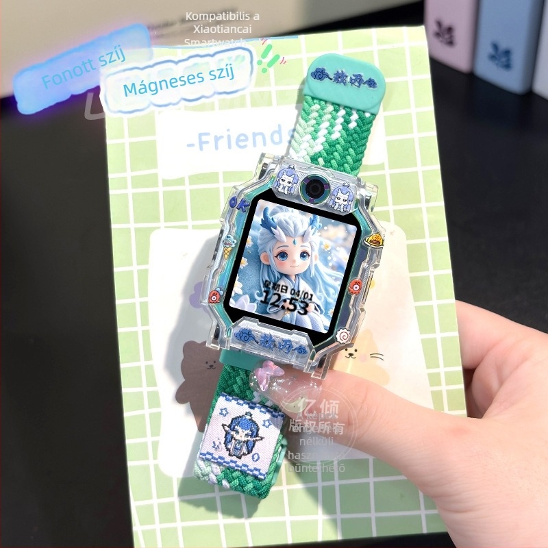 Mágneses nylon védőtok Little Genius Z11/Z10 gyerekeknek a karóra szíjához — hímzett nemzeti stílusú dizájn