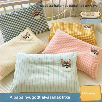 Gyermekeknek szóló hímzett pamut párnahuzat készlet, 100% pamut, twill szövés, reaktív festés