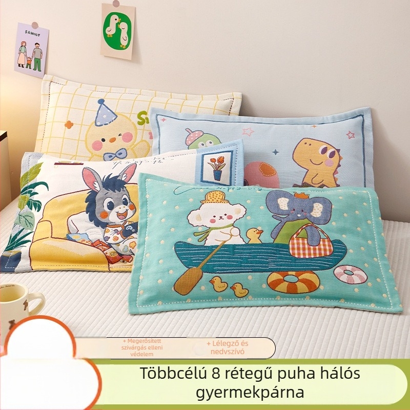 Airsl Gyerekeknek szóló párnahuzat, 50/50 pamut-poliészter, jacquard szövés, Cartoon stílus, Yarn-dyed, 30s anyag