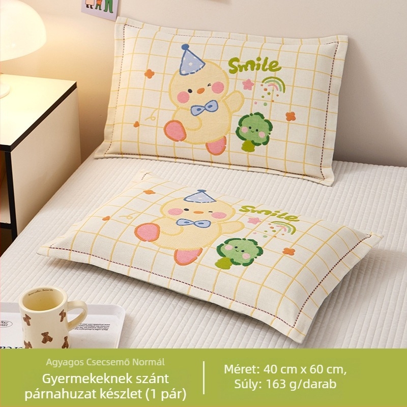 Airsl Gyerekeknek szóló párnahuzat, 50/50 pamut-poliészter, jacquard szövés, Cartoon stílus, Yarn-dyed, 30s anyag