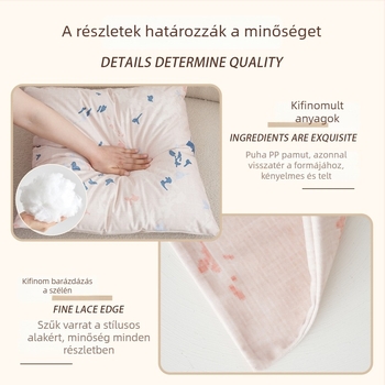 Rózsaszín plüss gyerek párnahuzat, négyszögletes formájú, levehető és mosható — otthoni dekoráció