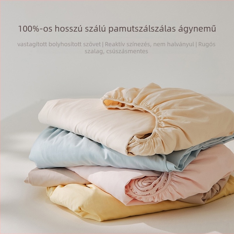 MN Feszített lepedő – hosszú szálú pamut, bolyhozott, reaktív festéssel, 100 szál, egyszínű minta