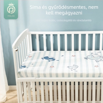 Pinlan 100% pamut babafészek lepedő és matracvédő, twill szövés
