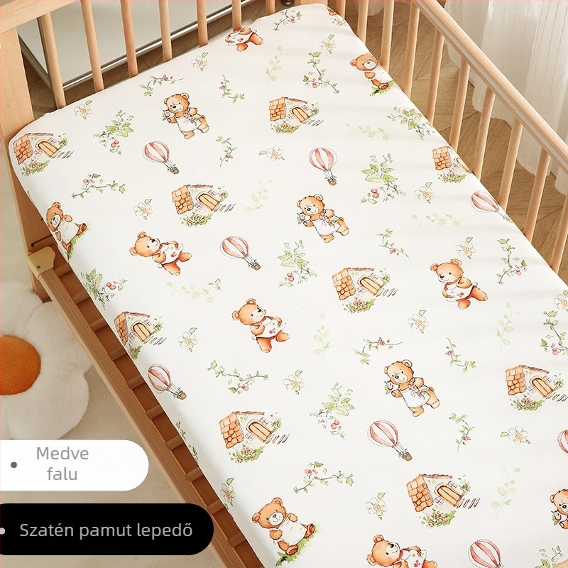 Pinlan 100% pamut babafészek lepedő és matracvédő, twill szövés