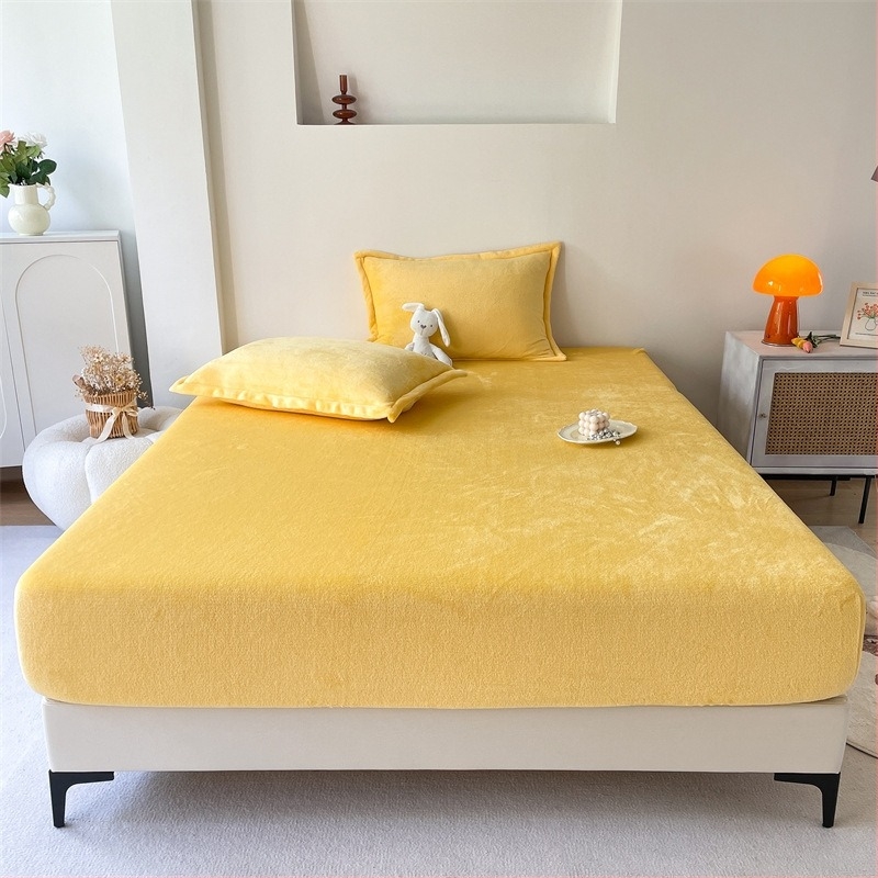 Tej-velúr matracvédő téli béléses flanellel, kétoldalas korall fleece, meleg 1,8 m-es ágyhoz