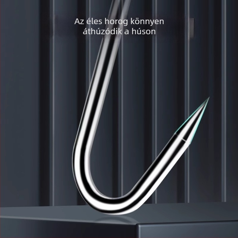 Rozsdamentes acélból készült S-alakú húskakasztó, lógatható húsokhoz, halhoz és kolbászokhoz, elektrolit bevonattal, 170 g, modern minimalist stílus