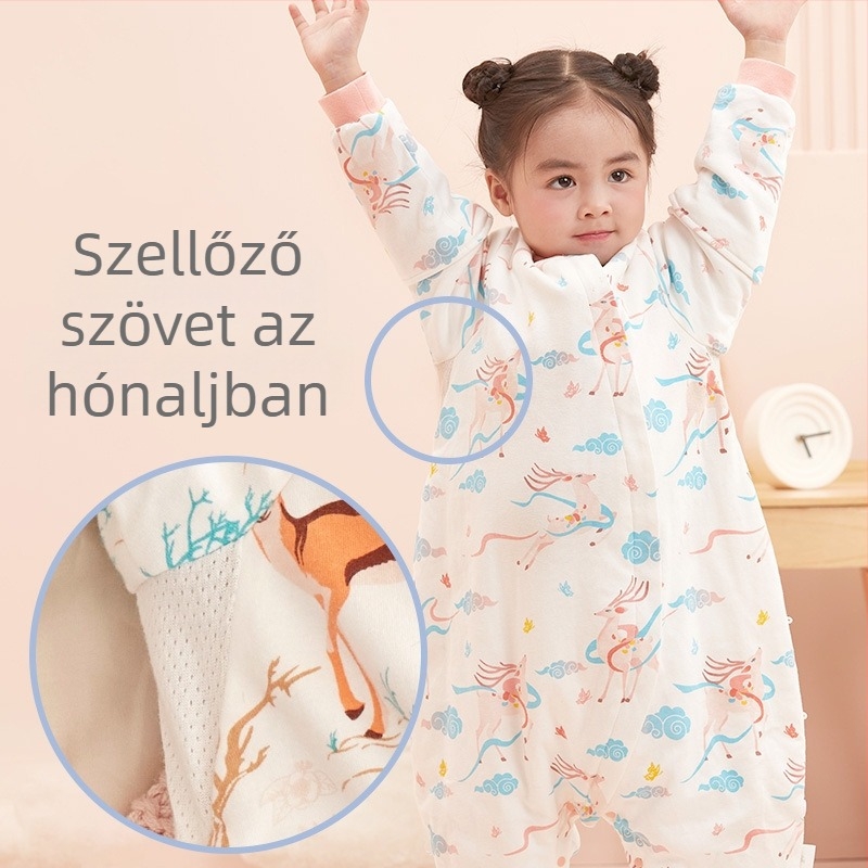 Baba hálózsák levehető ujjakkal, vastag szigetelés, külső anyag 95% pamut, töltet pamutrost, alkalmas téli, tavaszi és őszi időkre