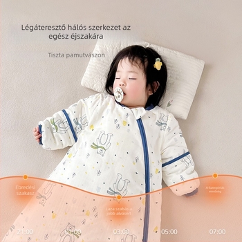 Baba alvózsák vastagított pamut géz külsővel, poliészter bélés és töltet, levehető ujjak