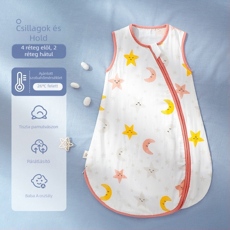 Baba alvózsák vastagított pamut géz külsővel, poliészter bélés és töltet, levehető ujjak