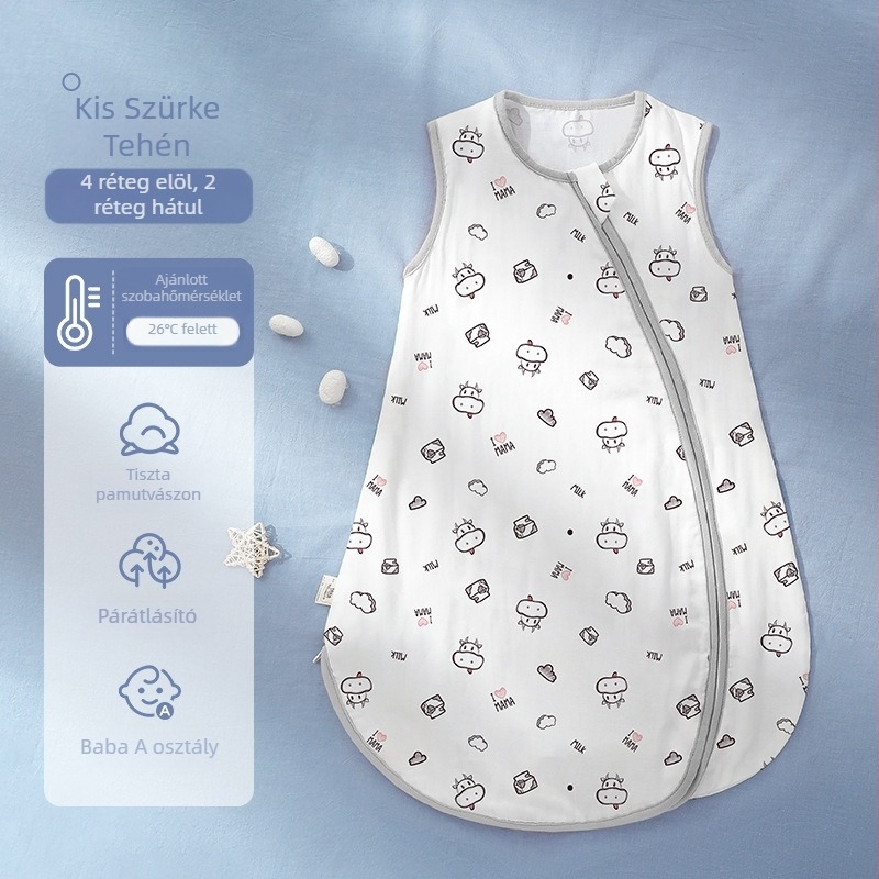 Baba alvózsák vastagított pamut géz külsővel, poliészter bélés és töltet, levehető ujjak