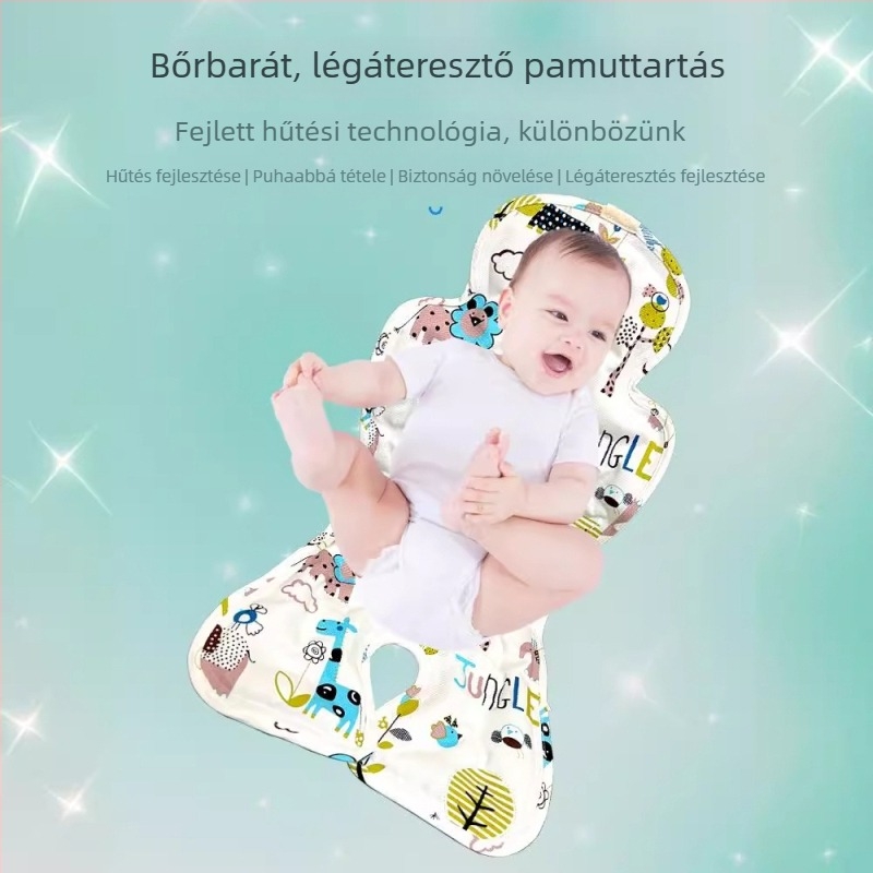 Babakocsis ülésvédő hűtő PVC anyagból, univerzális babakocsikhoz és étkezőszékekhez, jéggyöngy párna