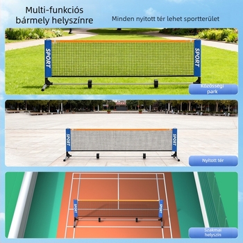 Rozsdamentes acélből készült pickleball állvány – összecsukható, levehető и állítható, 2-3 kg, labdaoszlop/teniszposzt