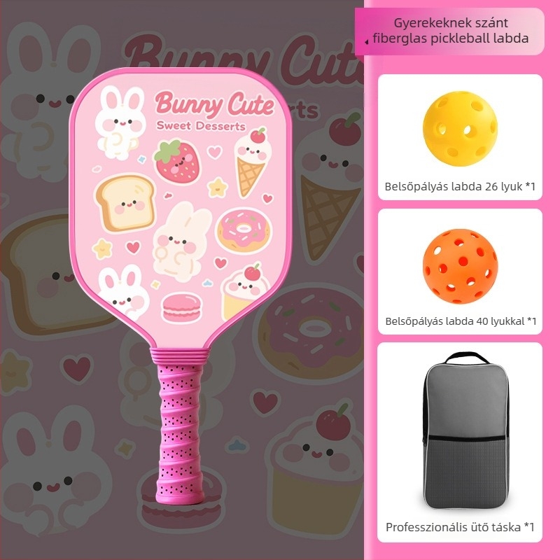 Gyerekeknek készült pickleball ütő üvegszálas kivitelben, karikatúra dizájn, Lidakang, 175±5 g