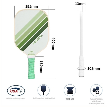 Pickleball ütő, üvegszálas konstrukció, 230 g, Ling ruifeng, logó hozzáadása elérhető