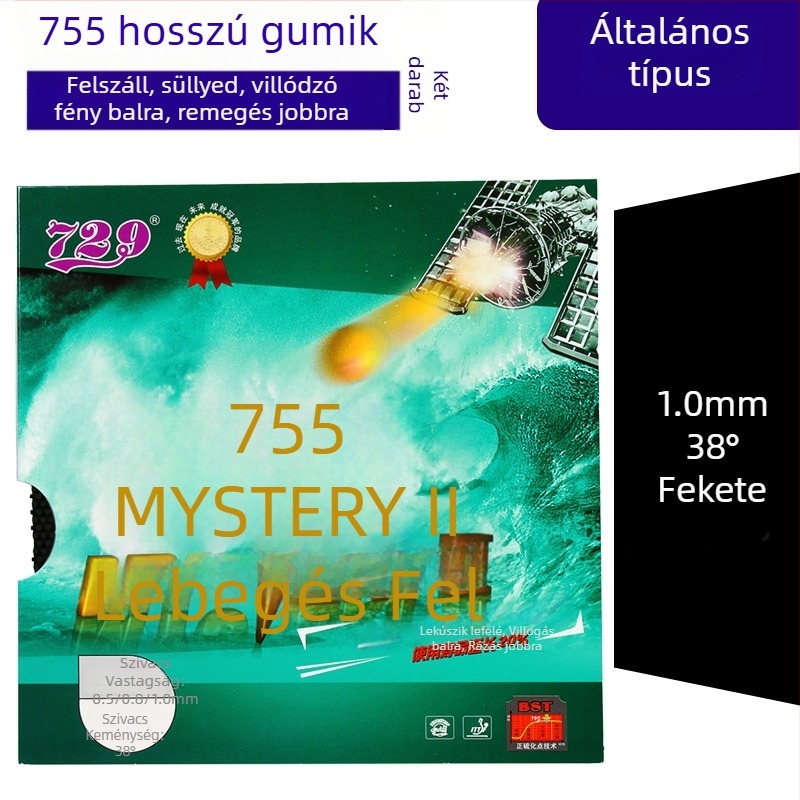 Asztalitenisz-gumi 729 - Long Glue, támadó stílus, egy darabos kivitel, szemcsés felület