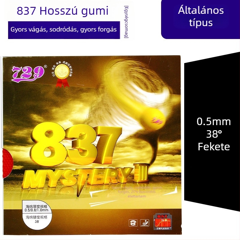 Asztalitenisz-gumi 729 - Long Glue, támadó stílus, egy darabos kivitel, szemcsés felület