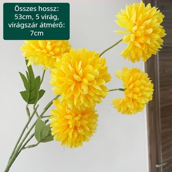 Ötfejű selyem krizantéma - művirág kültéri használatra, rekvizit fotózáshoz, otthoni dekoráció; Zixu márka, kód 2