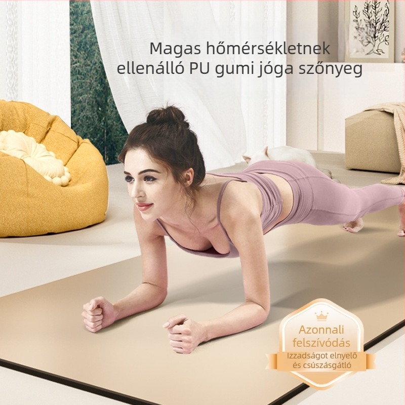 Kiváló minőségű jógaszőnyeg PU és gumi anyagból, csúszásmentes, csendes, vastagabb és széles 68 cm, méretek 183×68 cm vagy 80 cm