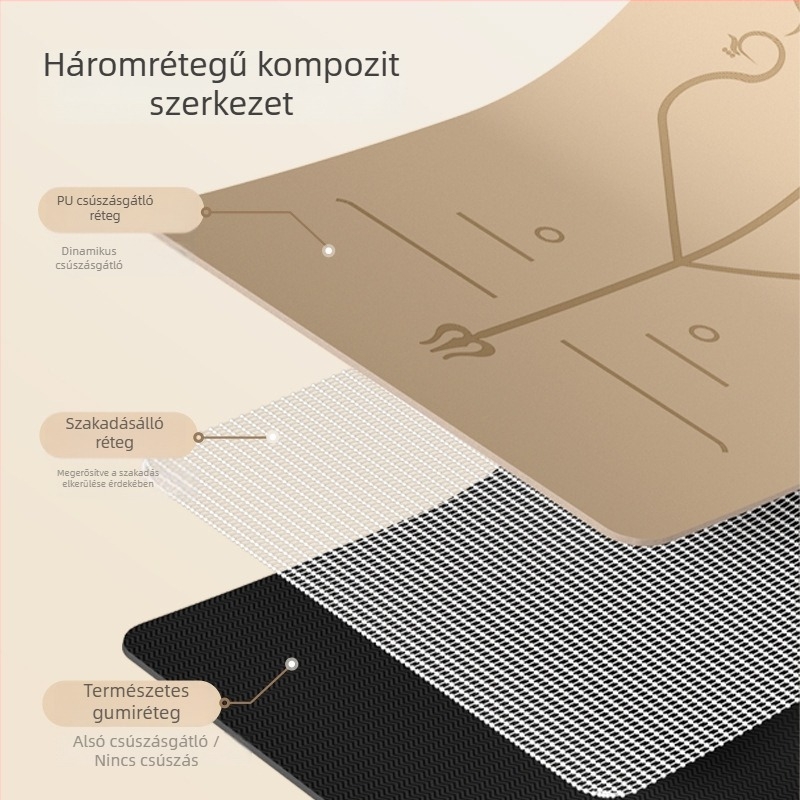 Kiváló minőségű jógaszőnyeg PU és gumi anyagból, csúszásmentes, csendes, vastagabb és széles 68 cm, méretek 183×68 cm vagy 80 cm