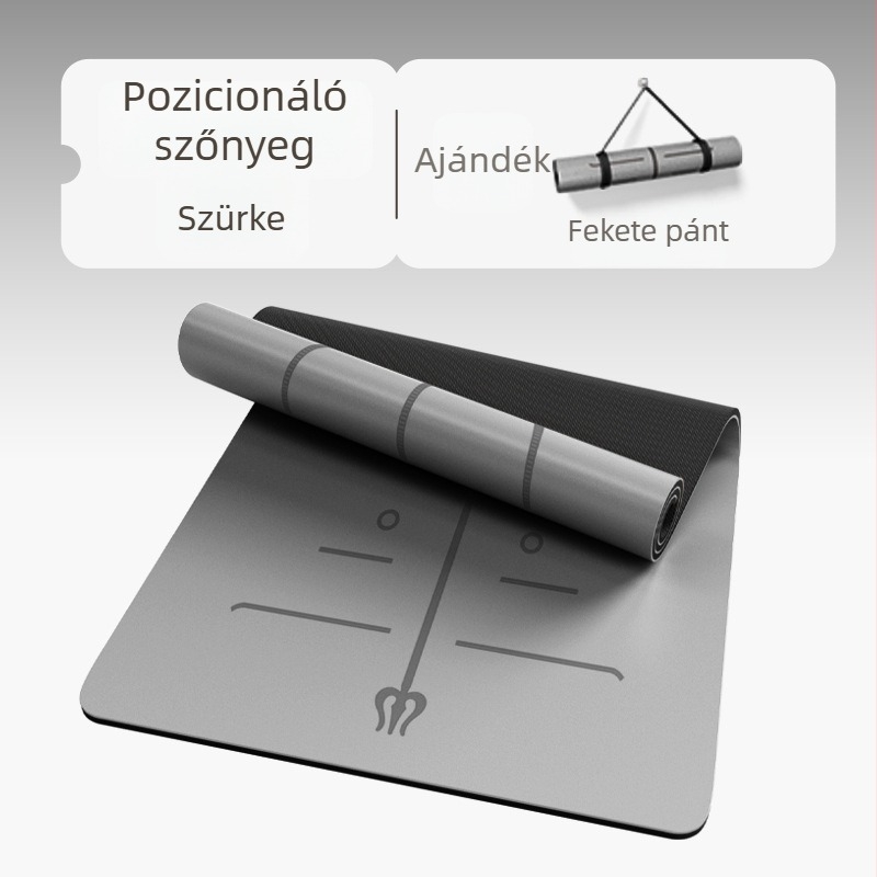 Kiváló minőségű jógaszőnyeg PU és gumi anyagból, csúszásmentes, csendes, vastagabb és széles 68 cm, méretek 183×68 cm vagy 80 cm