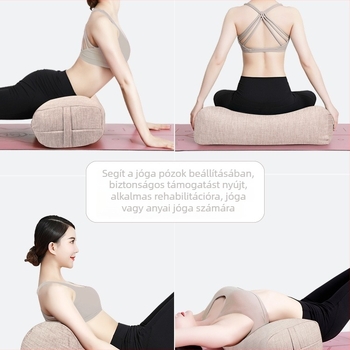 Jóga párna hajdina töltettel, Iyengar és Yin jóga segédeszköze, terhes nőknek, deréktámasztó párna, négyzetes hengeres forma