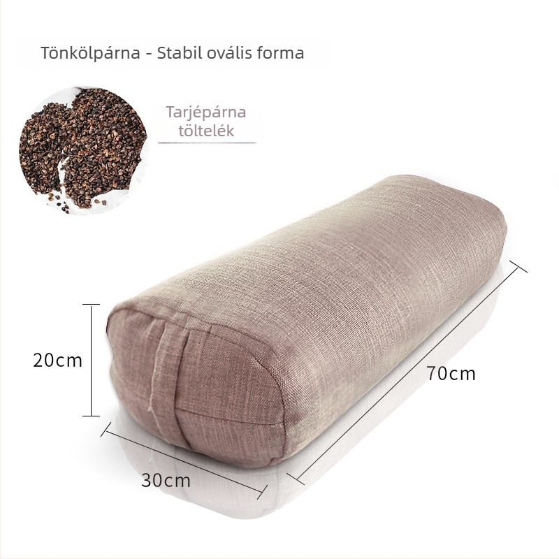 Jóga párna hajdina töltettel, Iyengar és Yin jóga segédeszköze, terhes nőknek, deréktámasztó párna, négyzetes hengeres forma
