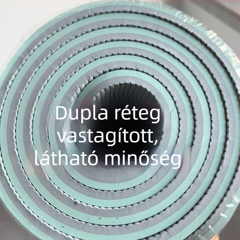 Jóga matrac kezdőknek, TPE anyag, csúszásmentes felület, 8 mm vastagság, igazítási vonalak