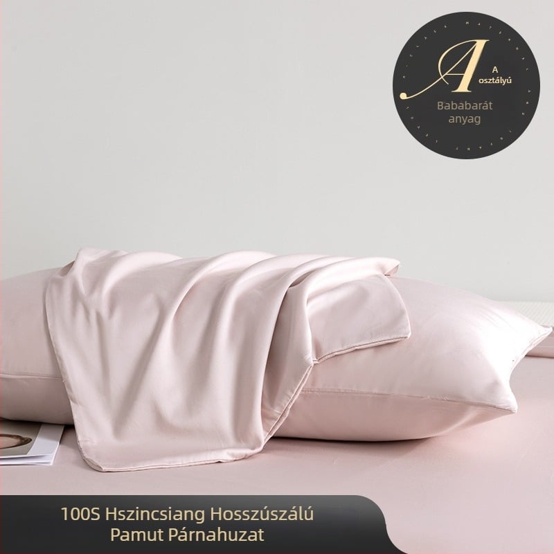 Klass A kismama- és csecsemőminőségű szatén pamut párnahuzat, 100% hosszú szálú pamut, egyszínű, lélegző, hűs és selymes, 48×74 cm
