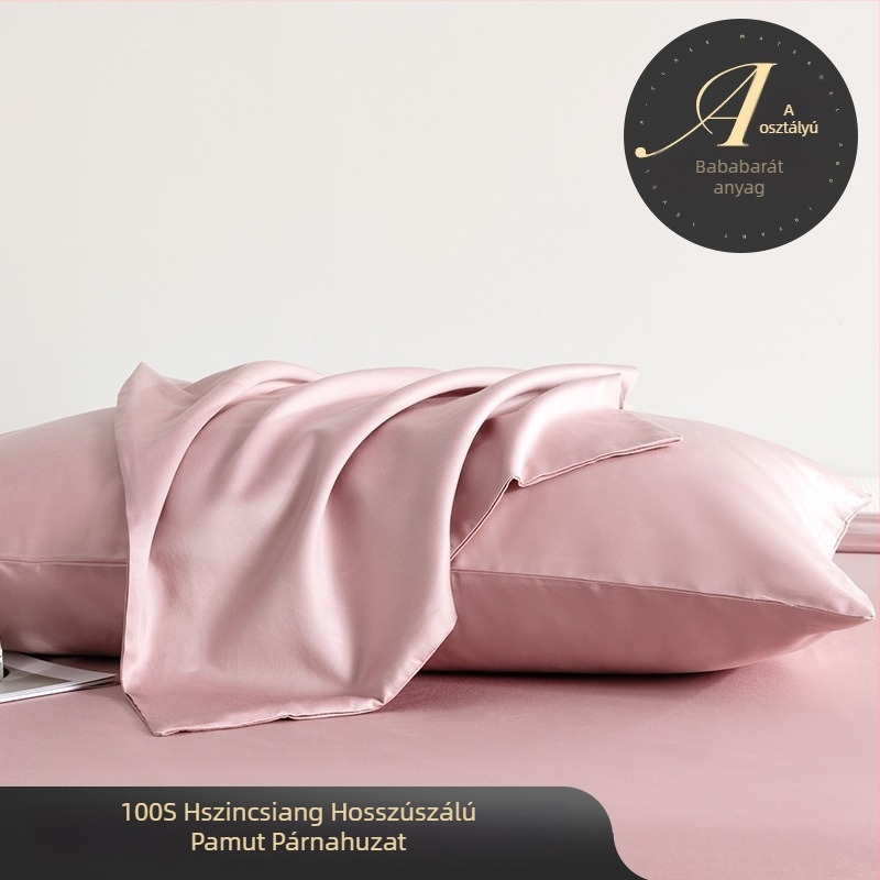 Klass A kismama- és csecsemőminőségű szatén pamut párnahuzat, 100% hosszú szálú pamut, egyszínű, lélegző, hűs és selymes, 48×74 cm