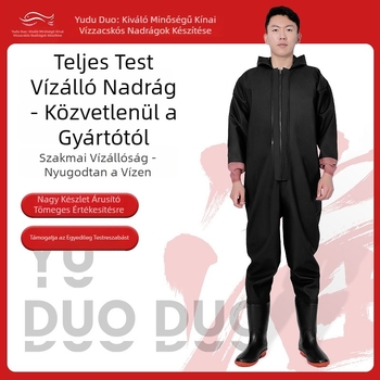 Yuduoduo PVC teljes testű vízálló overall beépített mentőmellénnyel horgászathoz és úszáshoz; zsebek nélkül