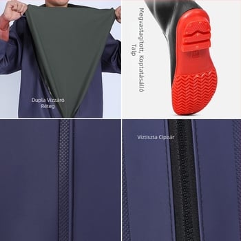 Yuduoduo PVC teljes testű vízálló overall beépített mentőmellénnyel horgászathoz és úszáshoz; zsebek nélkül