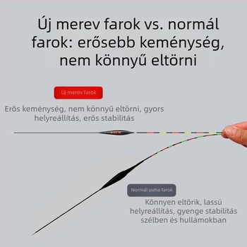 Fénylő elektronikus horgászúszó merev farokkal, nappali- és éjszakai használat, színváltó nagyhalakhoz