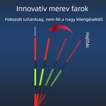 Fénylő elektronikus horgászúszó merev farokkal, nappali- és éjszakai használat, színváltó nagyhalakhoz