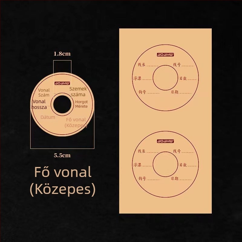 Jiujiumu Fából készült címke a horgász damil orsójához